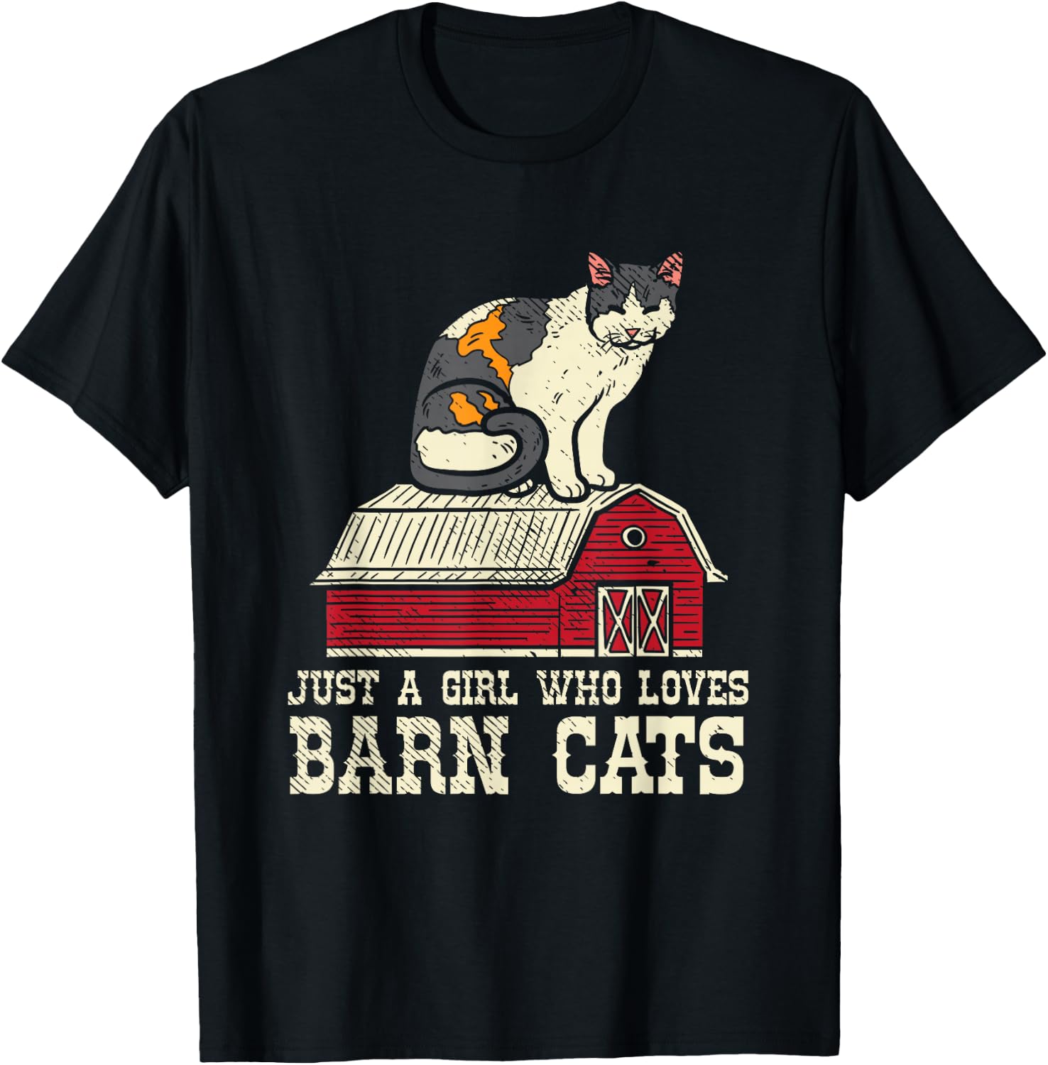 Girl Who Loves Barn Cats Ranch Farmers Market Farm Wife T-Shirt - T-Shirt | Black