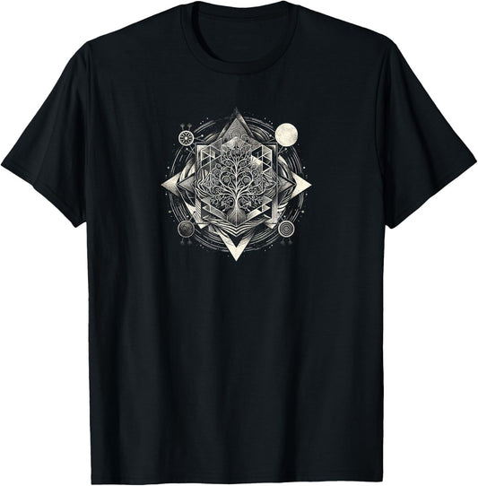 Geometrische Muster, inspiriert von der Natur T-Shirt - T-Shirt | Black