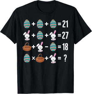 Math Order Of Operation Easter Bunny Basket Egg Hunting Math T-Shirt - T-Shirt | Black