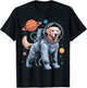 Astronaut Golden Retriever Space T-Shirt - T-Shirt | Black