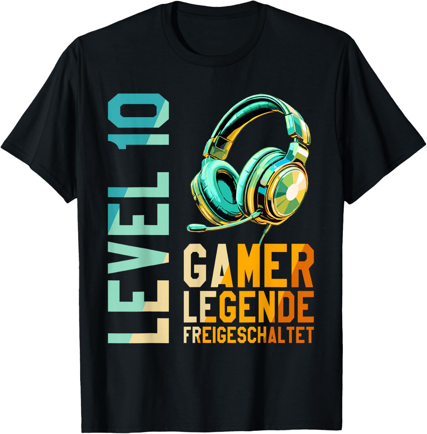 10. Geburtstag Junge Mädchen Gaming Level 10 Jahre T-Shirt - T-Shirt | Black