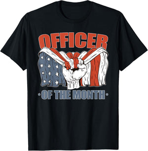 Officer of the Month Job Employee Appreciation Patriotic Men T-Shirt - T-Shirt | Black