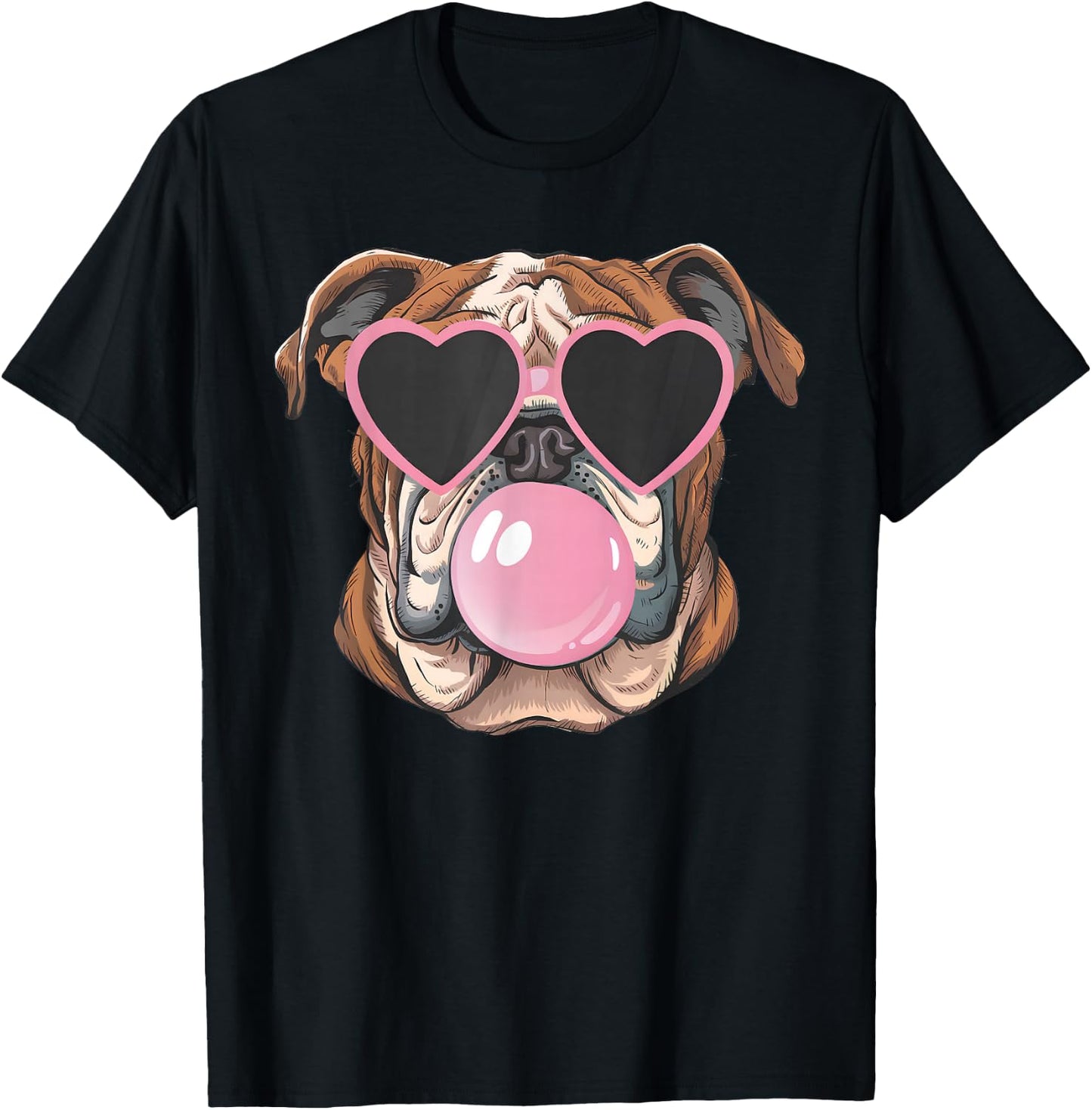 Bulldogs Preppy Mascot Bulldogs Blowing Bubble Girly Mama T-Shirt - T-Shirt | Black