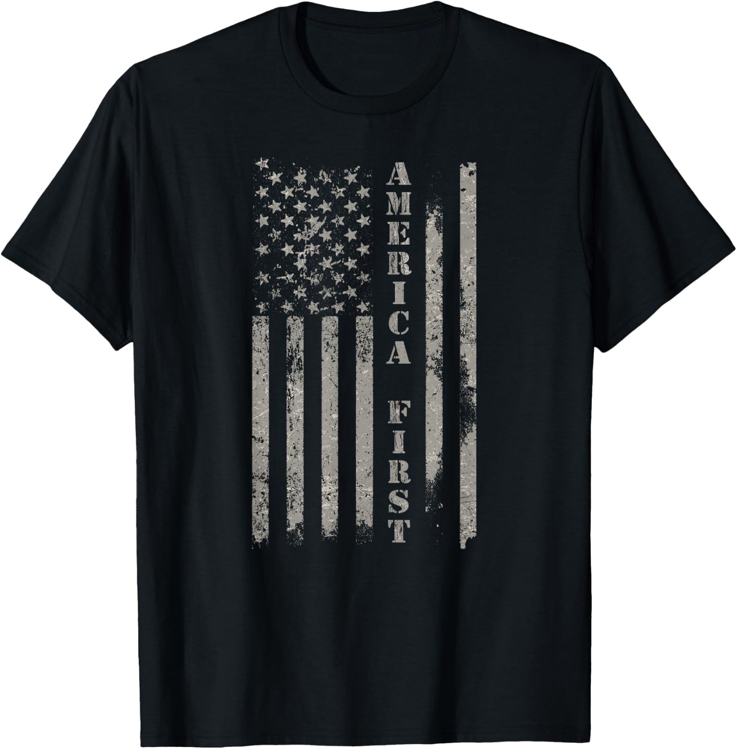 America First Flag T-Shirt - T-Shirt | Black