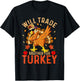 Will Trade Brother for Turkey Funny Thanksgiving Kid Toddler T-Shirt - T-Shirt | Black