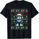 Ugly Christmas Schnauzer Dog Wearing Santa Hat Xmas Pajama T-Shirt - T-Shirt | Black