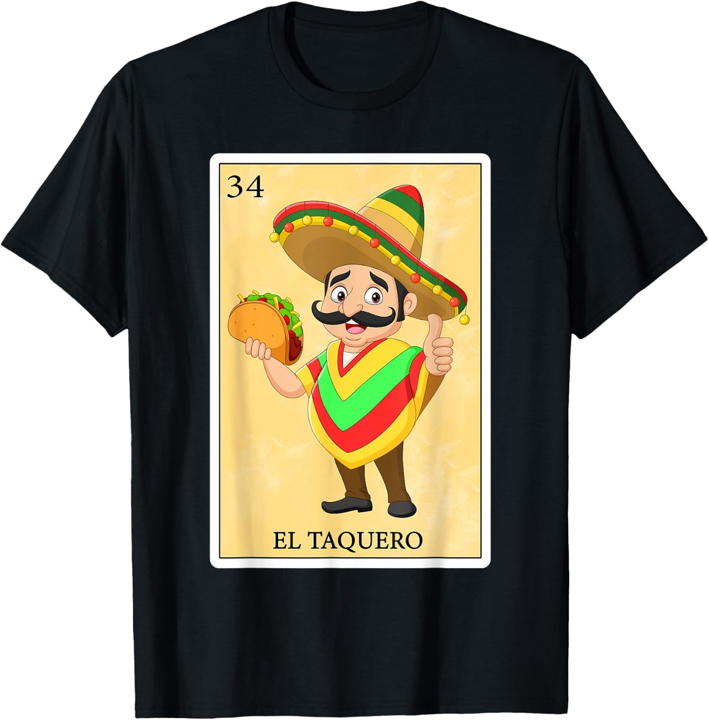 Funny Spanish-Mexican Bingo Gifts - El Taquero T-Shirt - T-Shirt | Black