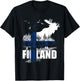 Finland Flag Moose Finland T-Shirt - T-Shirt | Black