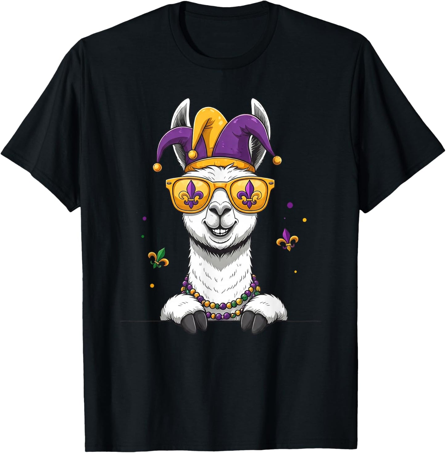 Funny Llama Mardi Gras Festival Carnival Kids T-Shirt - T-Shirt | Black