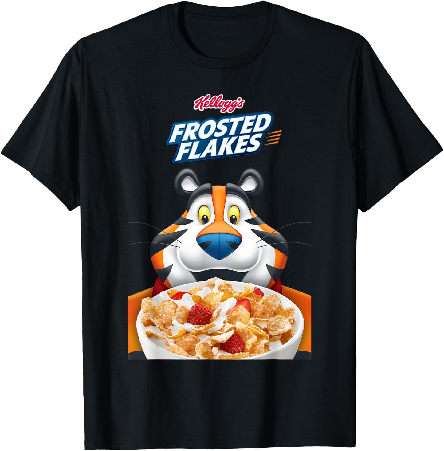 Kellogg's Frosties Tony the Tiger Frosted Cereal Bowl , Blue, S T-Shirt - T-Shirt | Black
