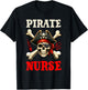 Pirate Nurse Costume Skull Horror Pirate Funny Job Team T-Shirt - T-Shirt | Black