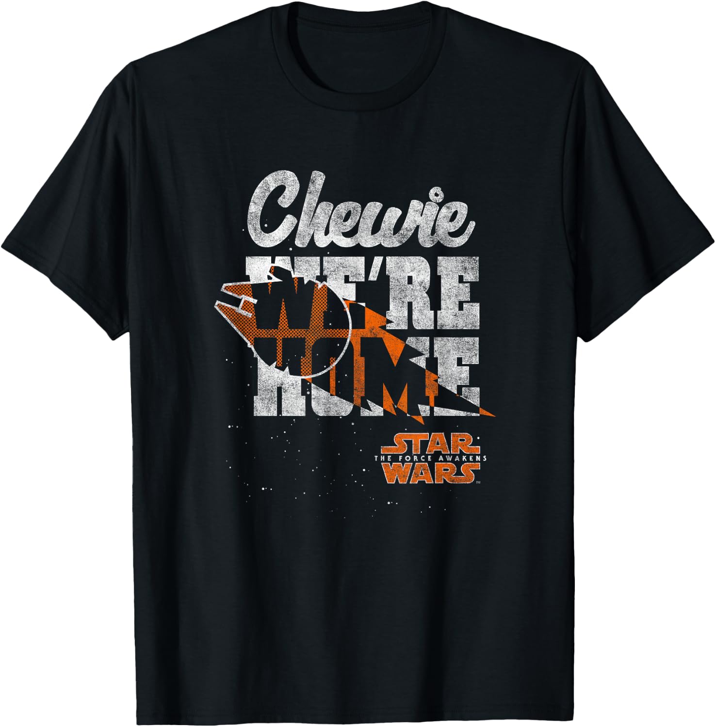 Star Wars: The Force Awakens Chewie We're Home Distressed T-Shirt - T-Shirt | Black
