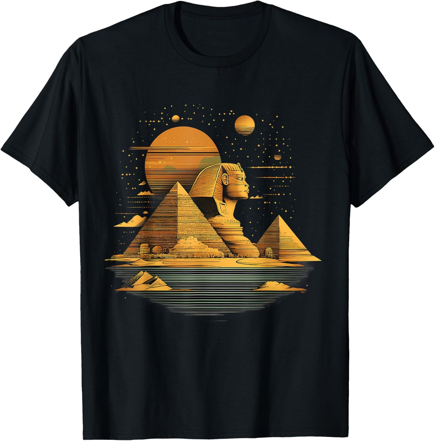 Égypte ancienne Pyramide Sphinx de Toutankhamon Mythologie de l'Égypte T-Shirt - T-Shirt | Black