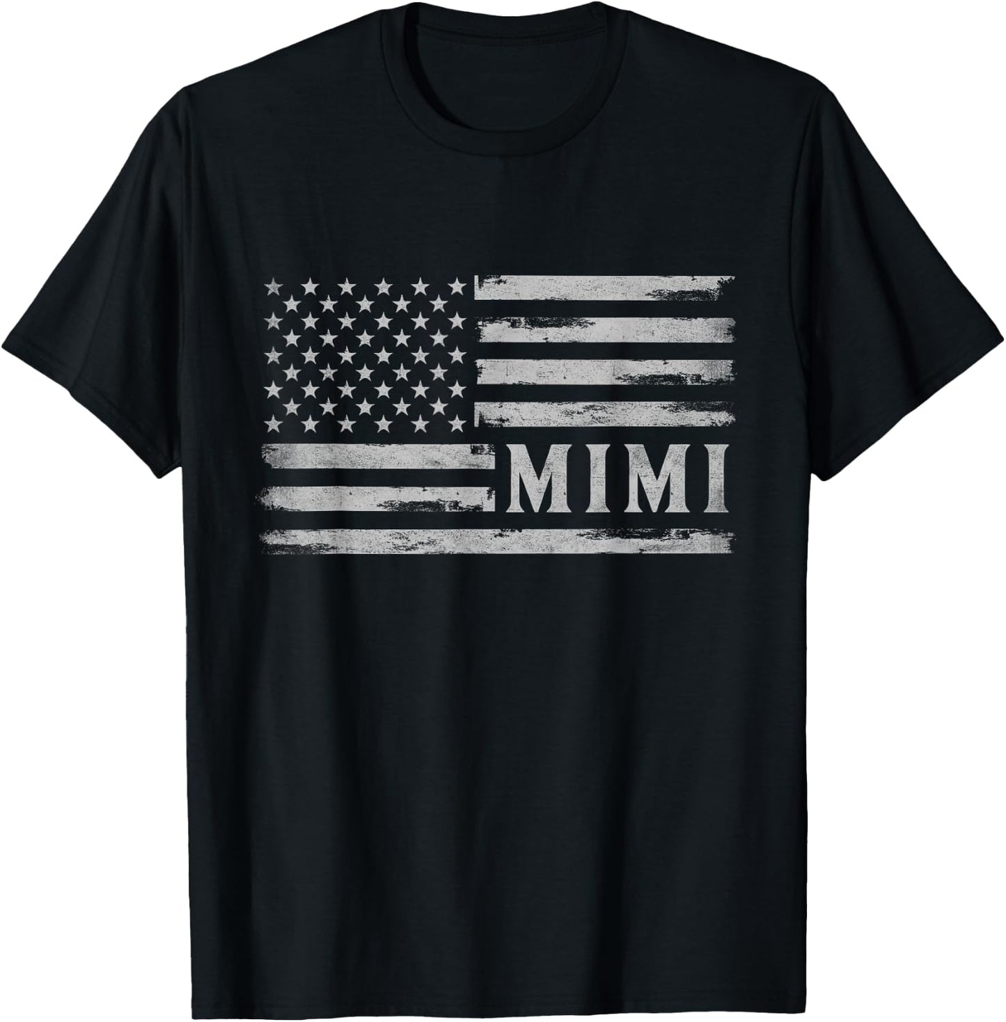 Mimi Grey Vintage USA Flag Mother's Day Grandma T-Shirt - T-Shirt | Black