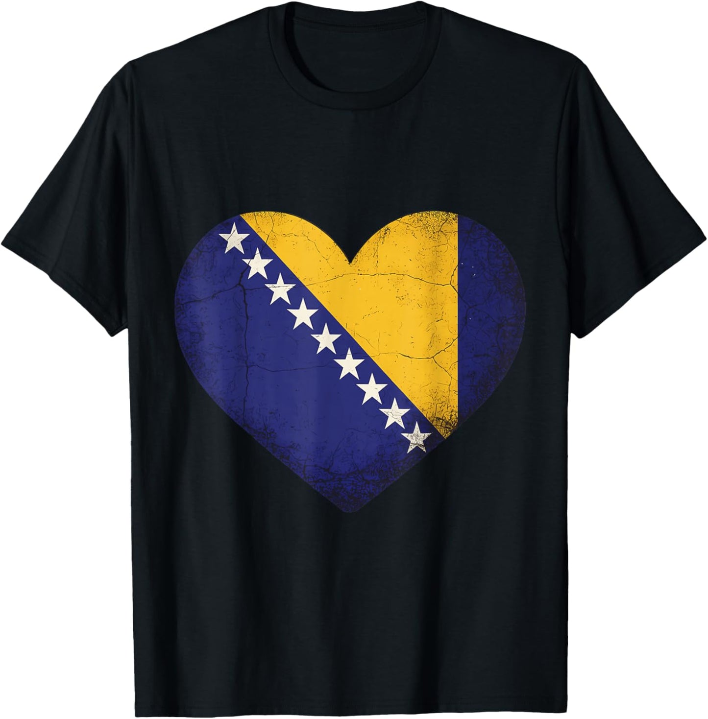 Bosnia Flag Heart Bosnia and Herzegovina Roots T-Shirt - T-Shirt | Black