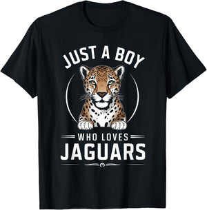 Just A Boy Who Loves Jaguars T-Shirt - T-Shirt | Black