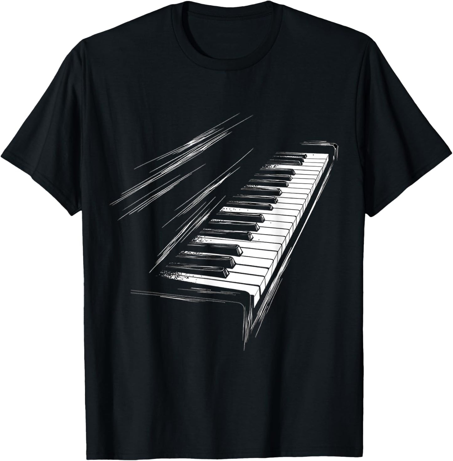 Keyboard Music Instrument Motif Art Keyboard T-Shirt - T-Shirt | Black
