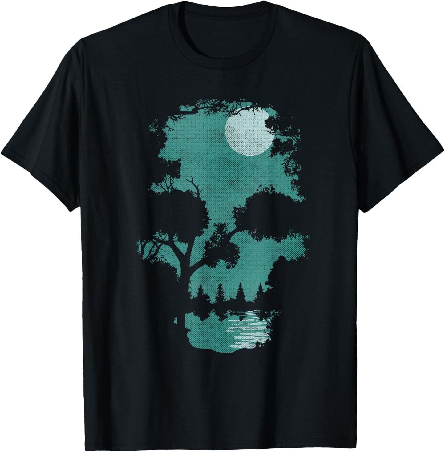 Halloween Wilderness Skull T-Shirt - T-Shirt | Black