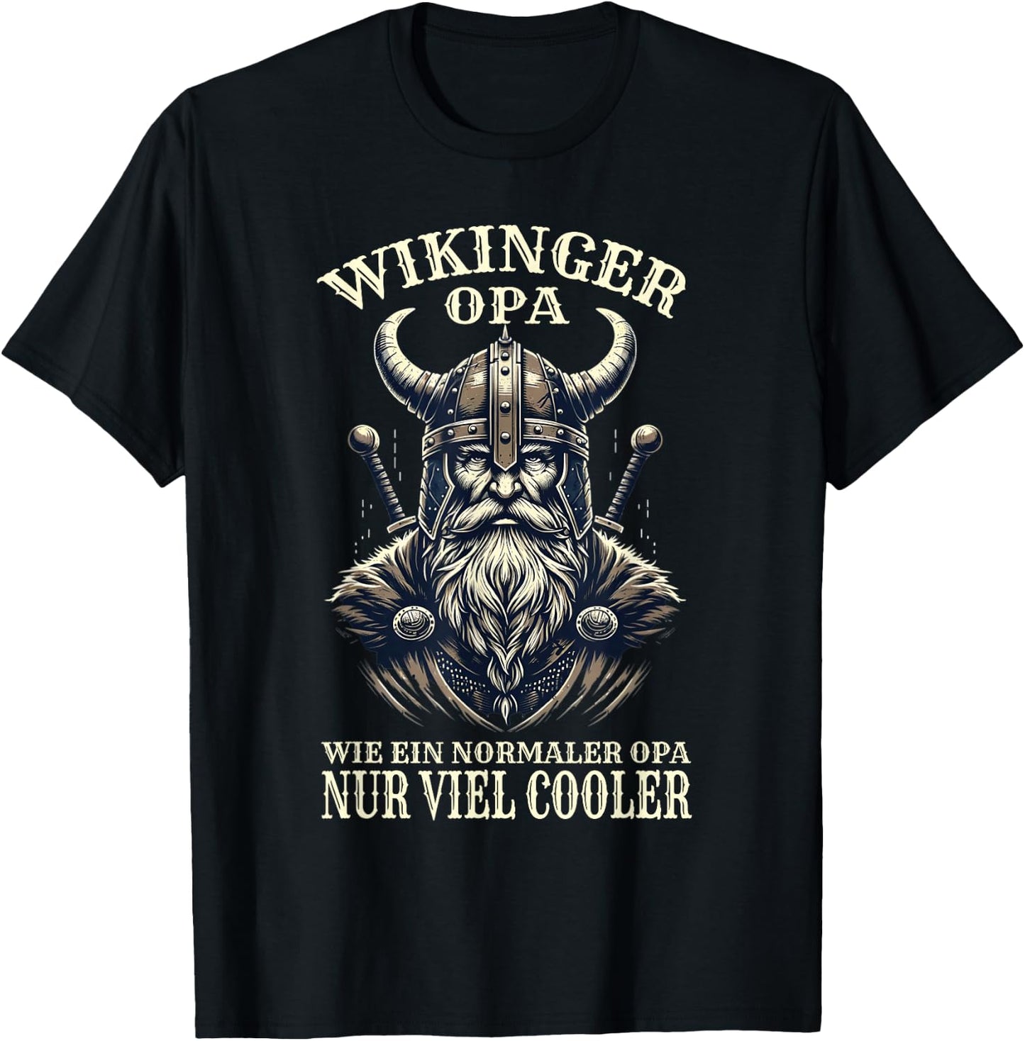 Wikinger Opa Nordische Mythologie Normannen T-Shirt - T-Shirt | Black