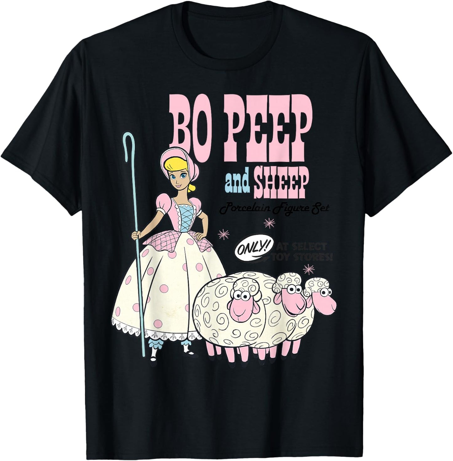 Disney Pixar Toy Story 4 Bo Peep and Sheep Advertisement T-Shirt - T-Shirt | Black