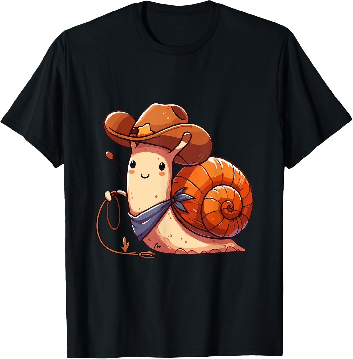 Western Rodeo Cowboy Outfit Hat Snail Texas Animals T-Shirt - T-Shirt | Black