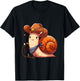 Western Rodeo Cowboy Outfit Hat Snail Texas Animals T-Shirt - T-Shirt | Black