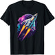 Universe Rocket Start Cosmos Shuttle Flight Galaxy Space , black T-Shirt - T-Shirt | Black