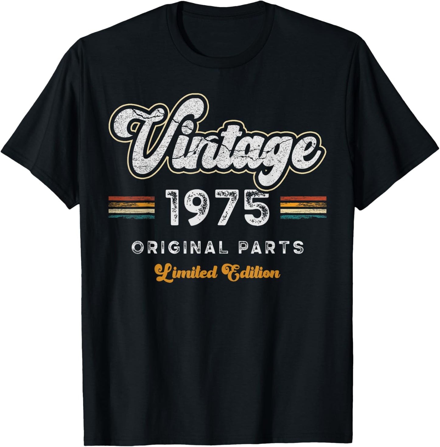 Vintage 1975 Original Parts 50th Birthday T-Shirt - T-Shirt | Black