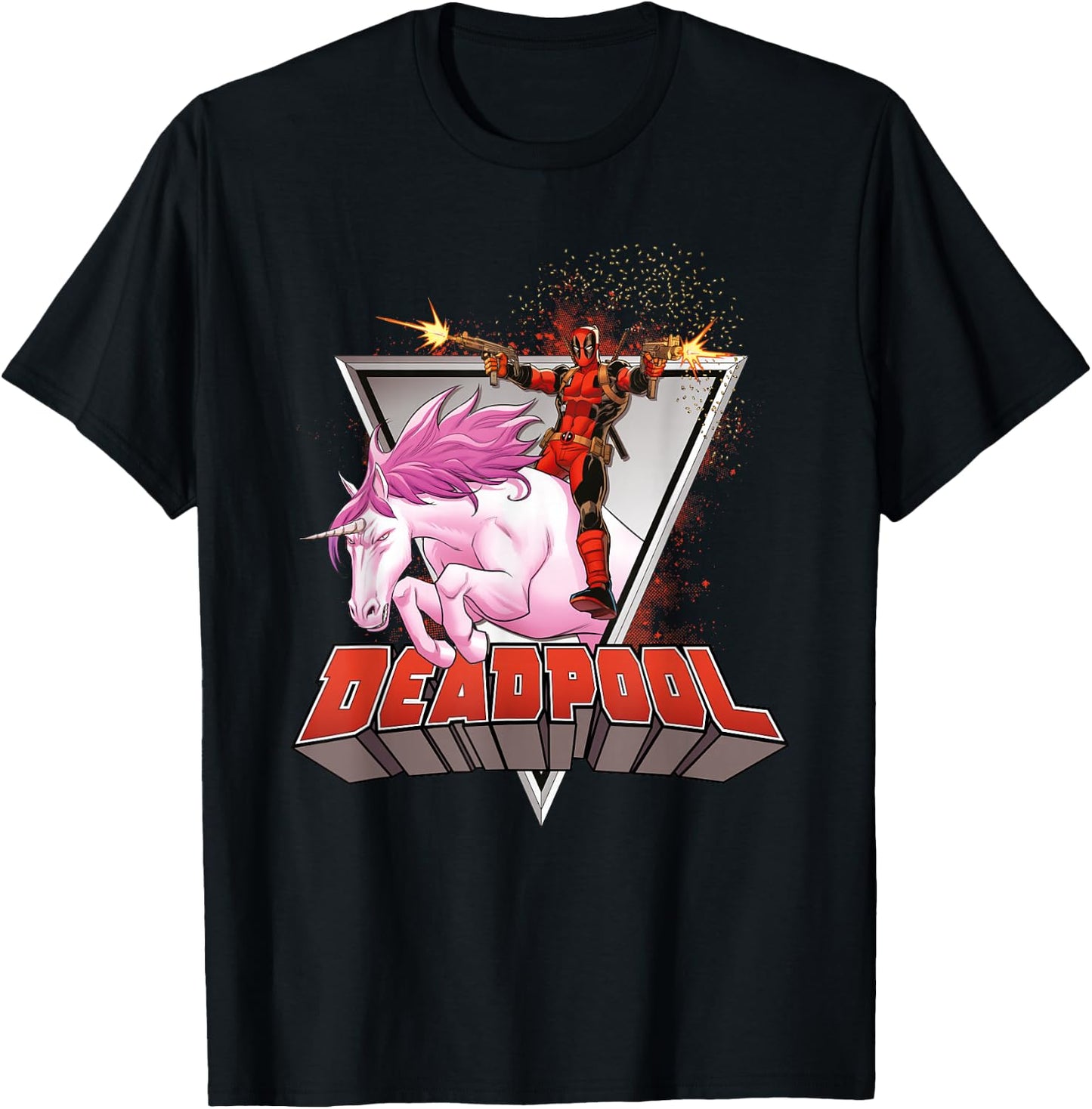 Deadpool Rides a Unicorn T-Shirt - T-Shirt | Black