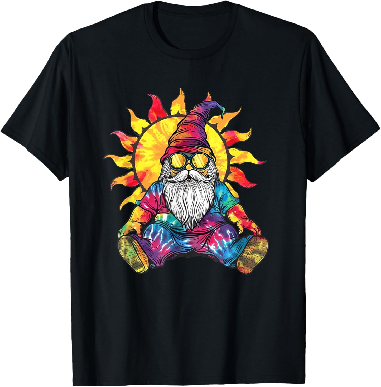 Gnome Colorful Pop Art Design Shirt Groovy Gnome Women Men T-Shirt - T-Shirt | Black