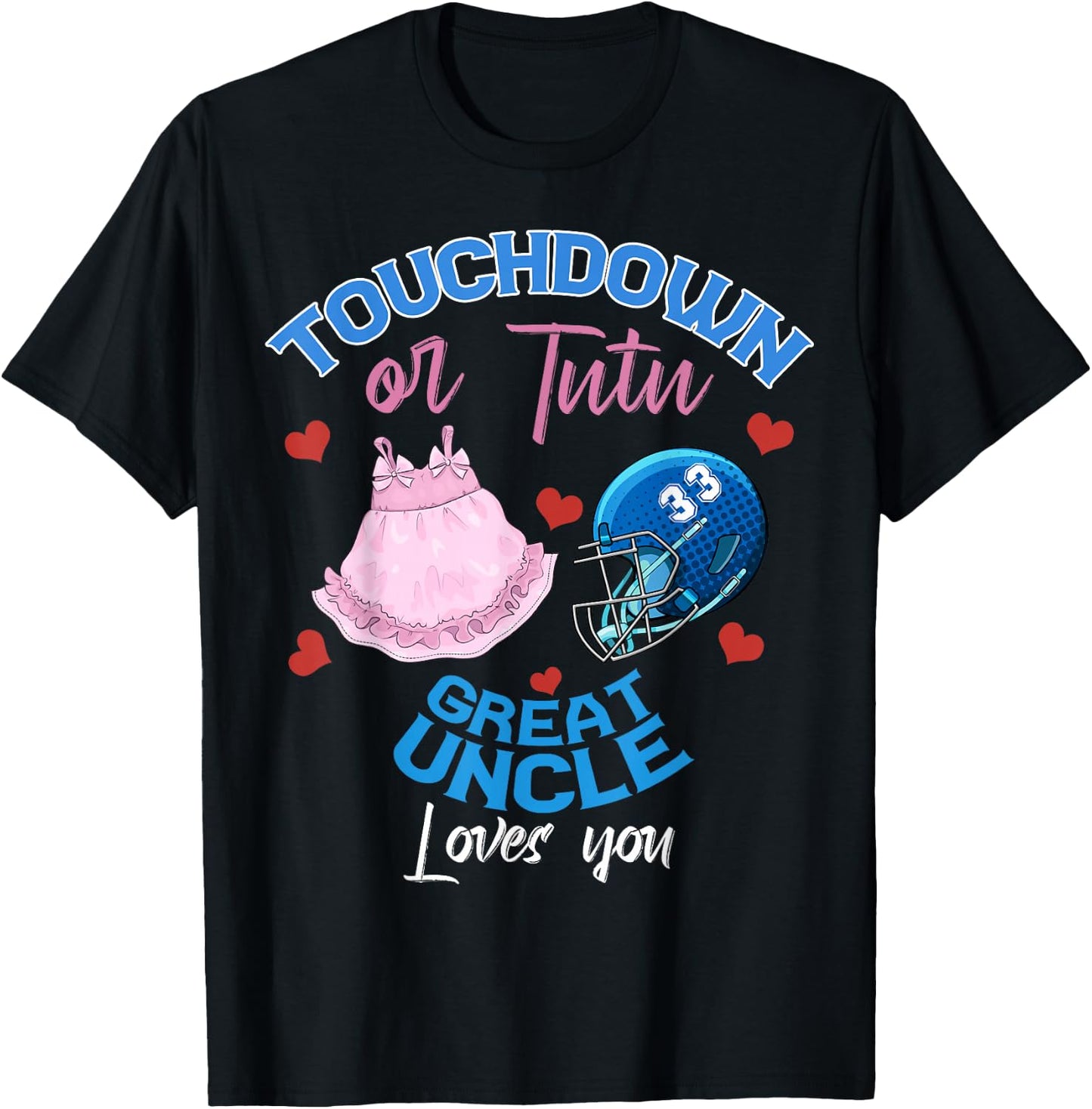 Touchdown or Tutu Great Uncle Loves Football Family 2026 T-Shirt - T-Shirt | Black