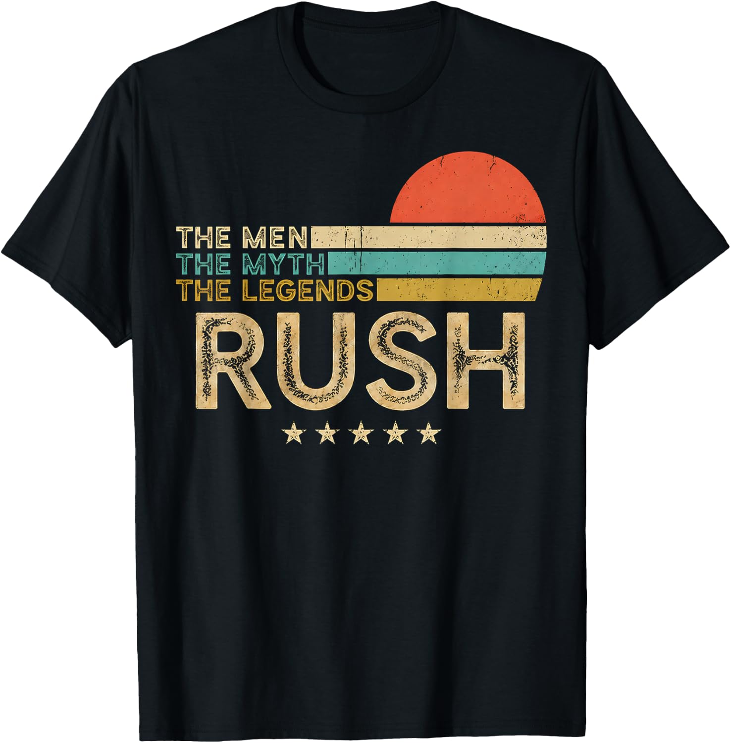Retro Rush Name Classic Gift Women Kids T-Shirt - T-Shirt | Black