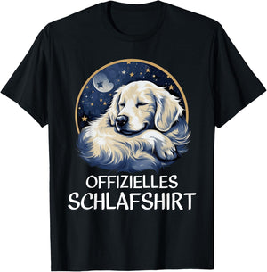 Official Sleep Shirt Golden Retriever Nightdress Pyjamas , black T-Shirt - T-Shirt | Black