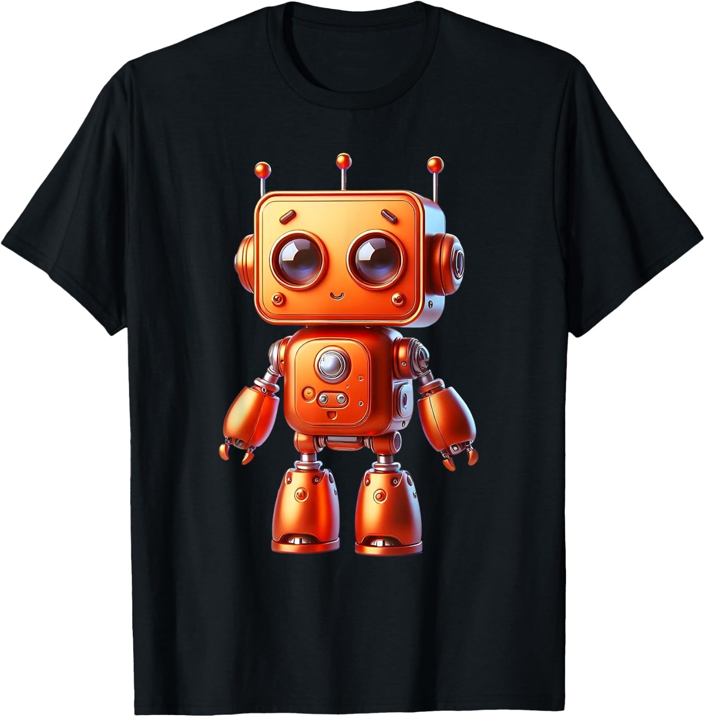 Retro Orange Robot Robotic ROBOT Art Science & Math Boy T-Shirt - T-Shirt | Black