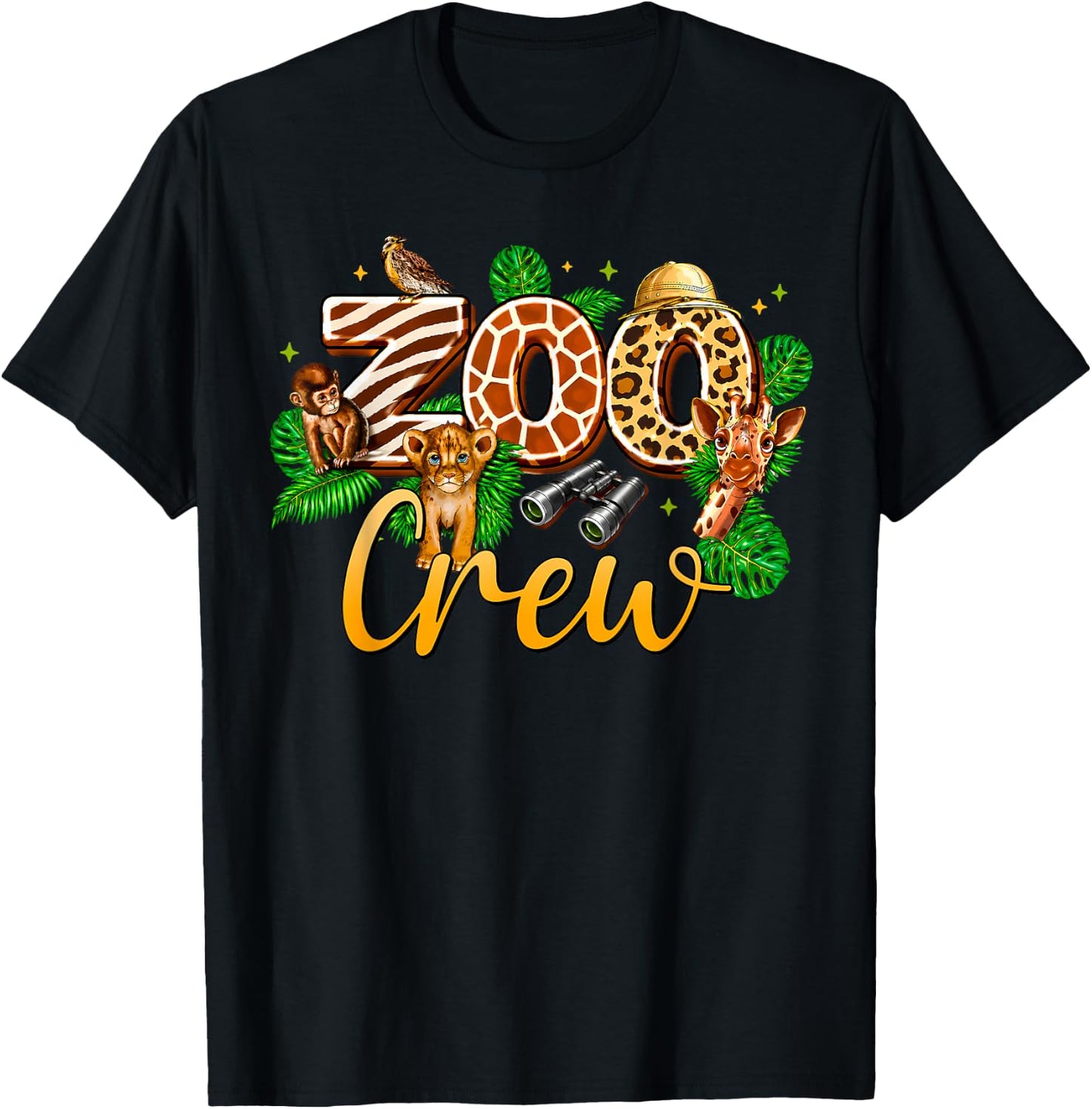 Zoo Crew Safari Wildlife Animal Zoo Keeper Matching Kids T-Shirt - T-Shirt | Black