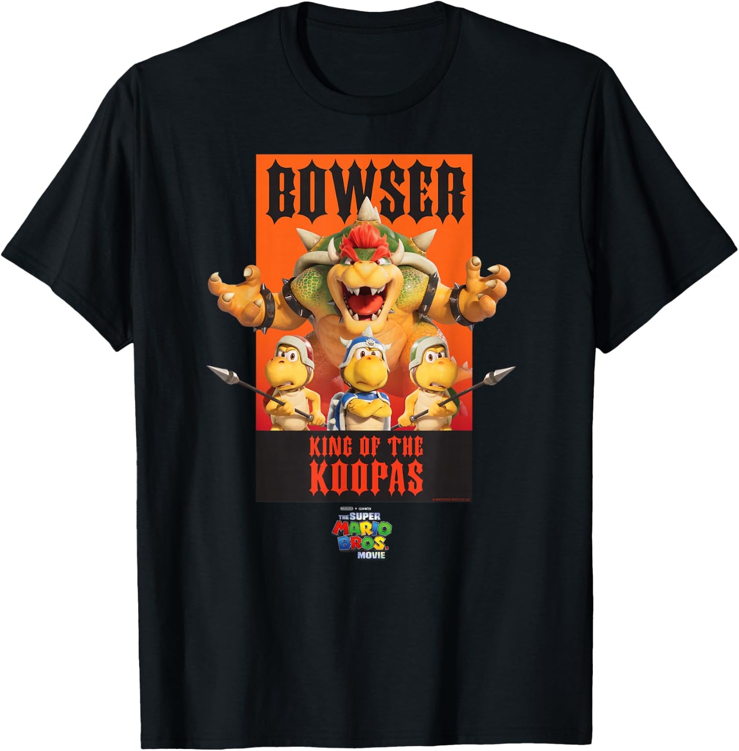 The Super Mario Bros. Movie Bowser King of The Koopas Poster T-Shirt - T-Shirt | Black