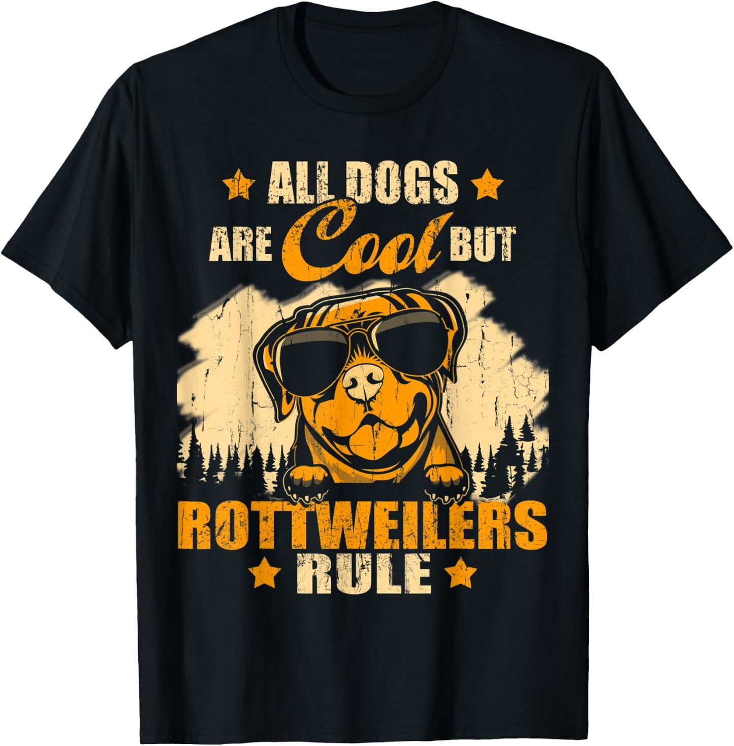 All Dogs Are Cool But Rottweilers Rule Funny Christmas T-Shirt - T-Shirt | Black