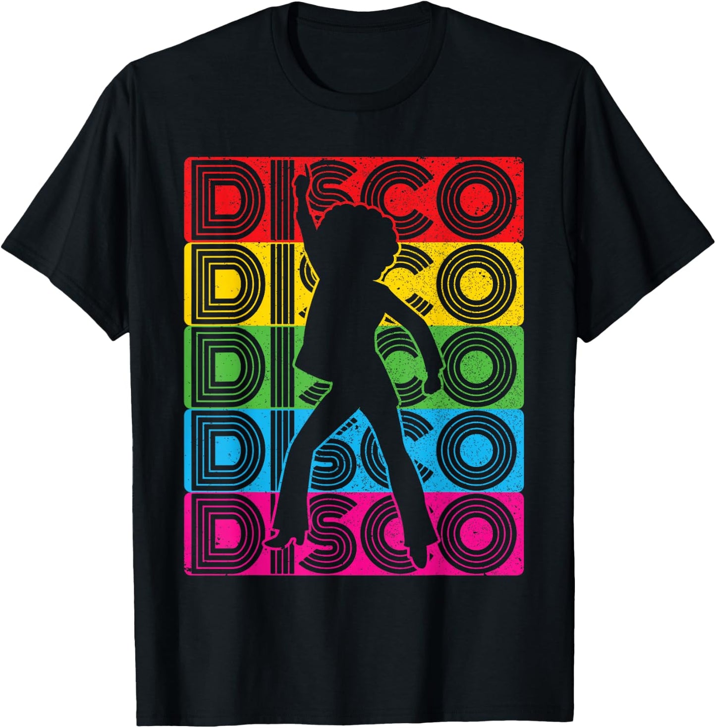 Disco Outfit Women's 70s & 80s Costume Dance Party Disco , black, s T-Shirt - T-Shirt | Black
