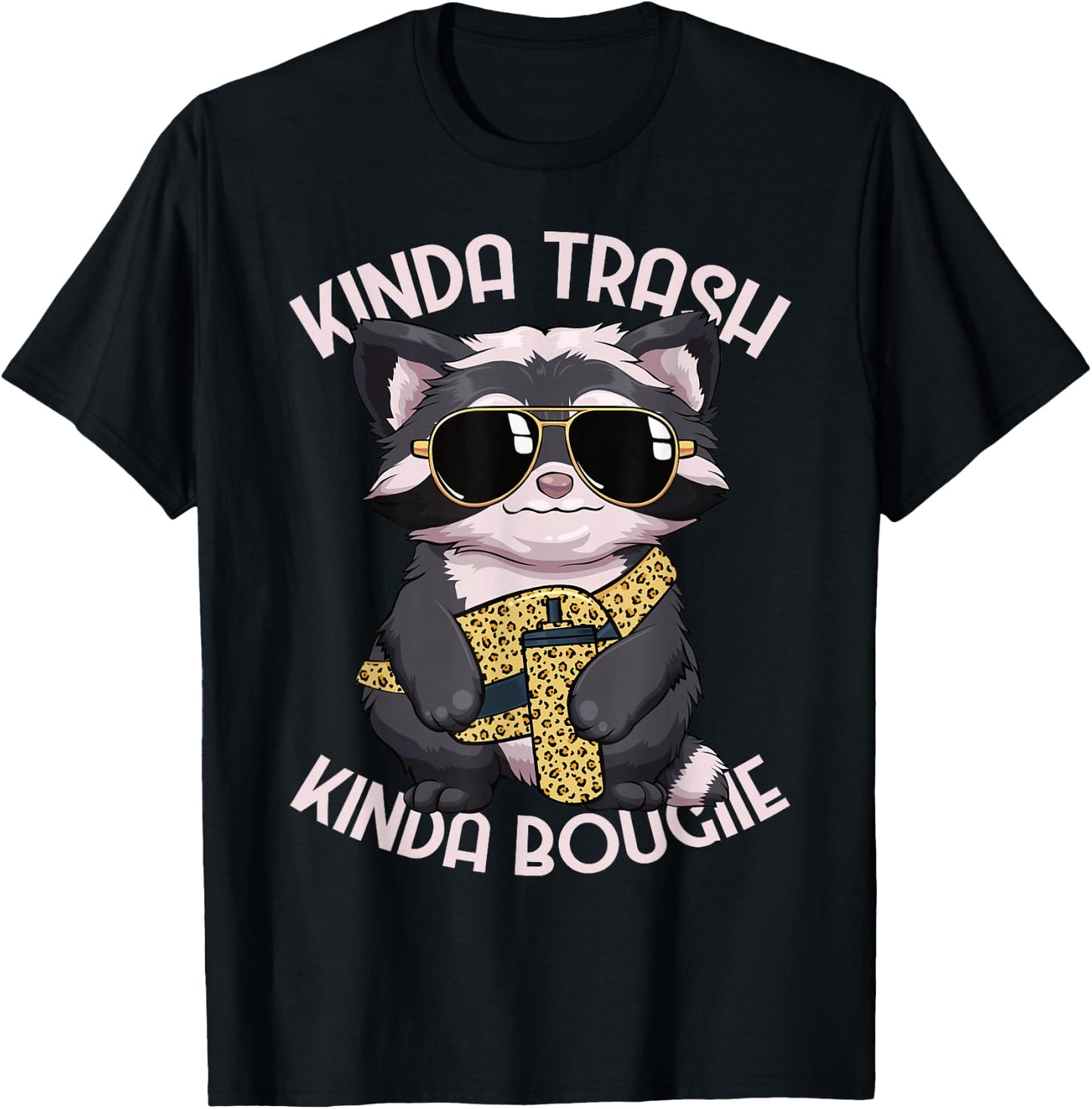 Kinda Trash Kinda Bougie Raccoon Women Bougie T-Shirt - T-Shirt | Black