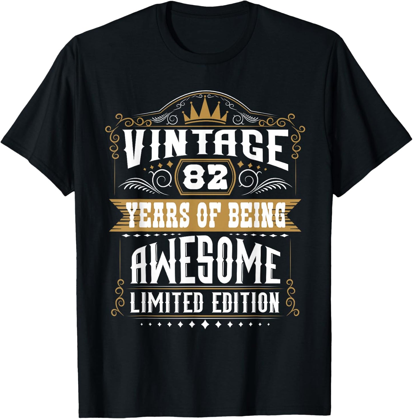 Vintage 82 Years of Being Awesome Limited Edition T-Shirt - T-Shirt | Black
