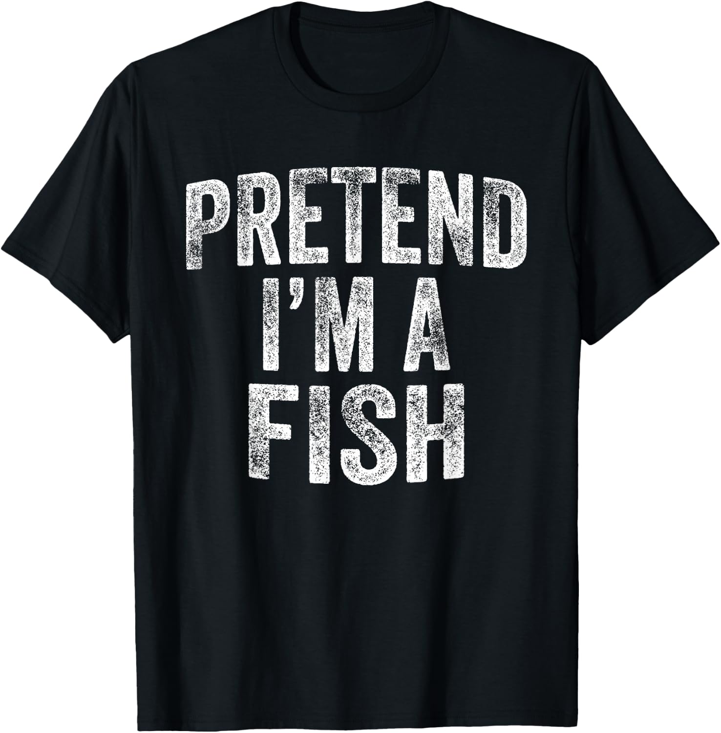 Pretend I'm A Fish Costume Family Lazy Halloween Party Fish T-Shirt - T-Shirt | Black