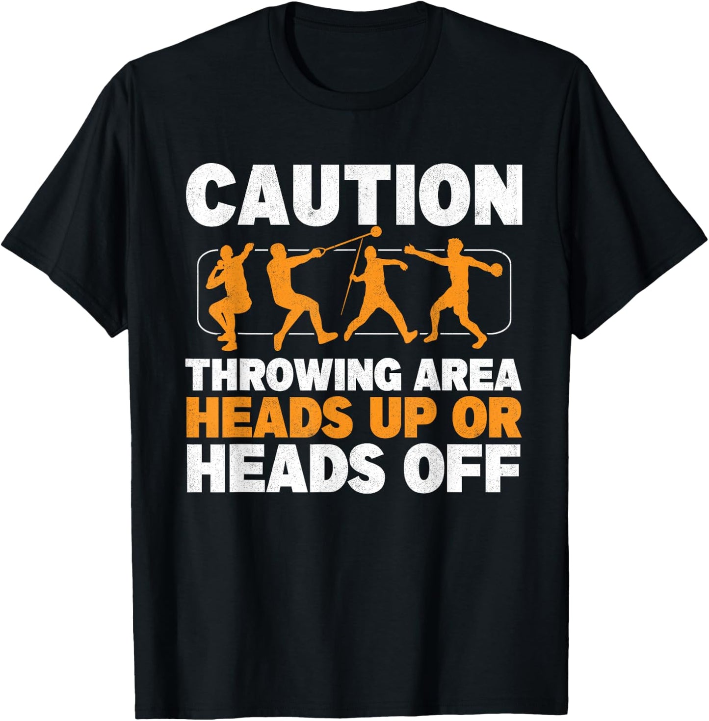 Caution Throwing Area Shot Put Track And Field Thrower T-Shirt - T-Shirt | Black