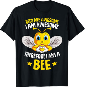 Bees Are Awesome Bumble Bee Kids Boys Girls T-Shirt - T-Shirt | Black
