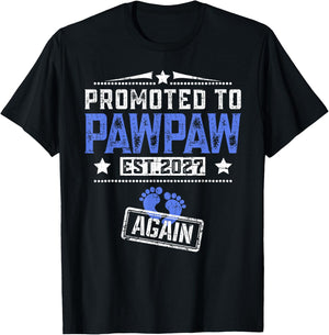 Promoted to Pawpaw Again 2027 Father's Day T-Shirt - T-Shirt | Black