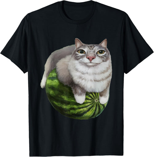 Silly Watermelon Cat Funny Cat Meme - Humor Graphic Anime