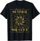 Summer Solstice Mystical Celestial Sun Festival Astrology T-Shirt - T-Shirt | Black