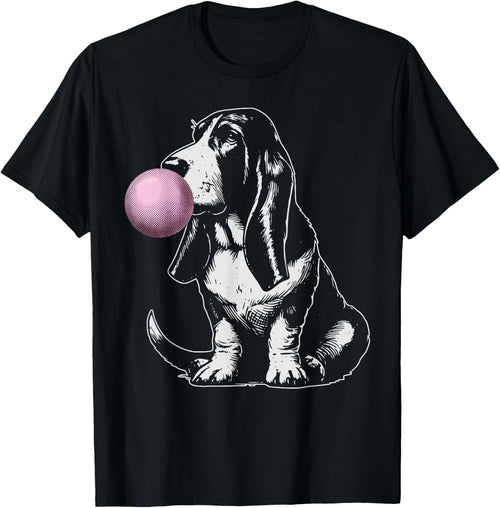 Vintage Dog Basset Hound Bubble Gum Graphic Owner Dog Lover
