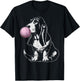 Vintage Dog Basset Hound Bubble Gum Graphic Owner Dog Lover T-Shirt - T-Shirt | Black