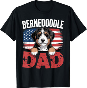 Funny Bernedoodle Dad Art Boys Bernedoodle Dog Owner T-Shirt - T-Shirt | Black
