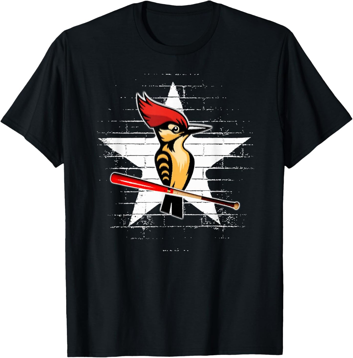 Woodpecker Baseball Bat - Team Logo T-Shirt - T-Shirt | Black